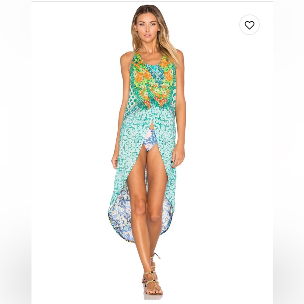 Maaji botanical print hi-low size S cover up